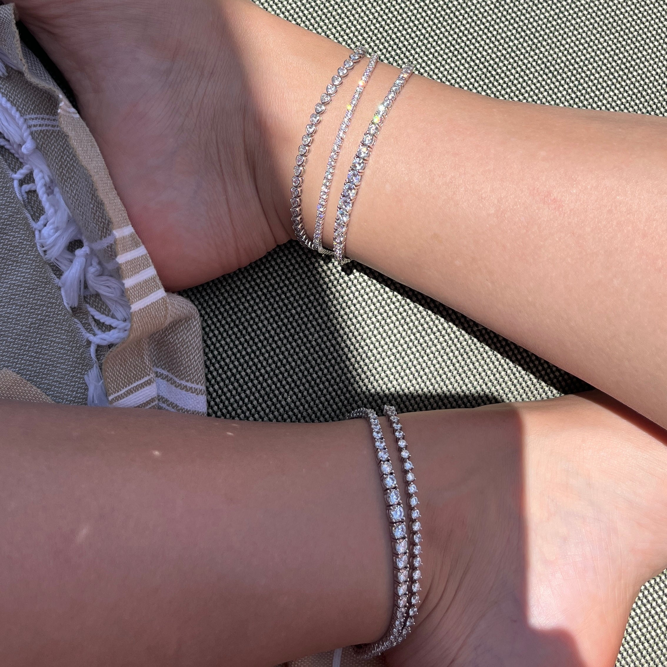 Our Leni James tennis anklets