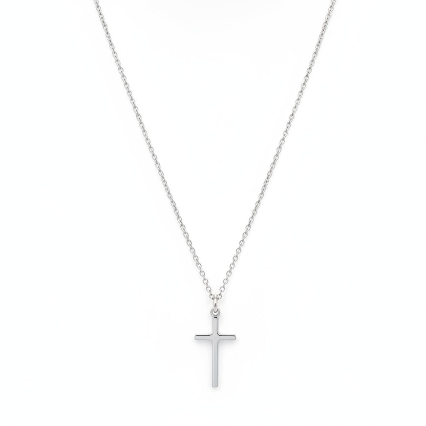 Mini classic cross necklace in sterling silver