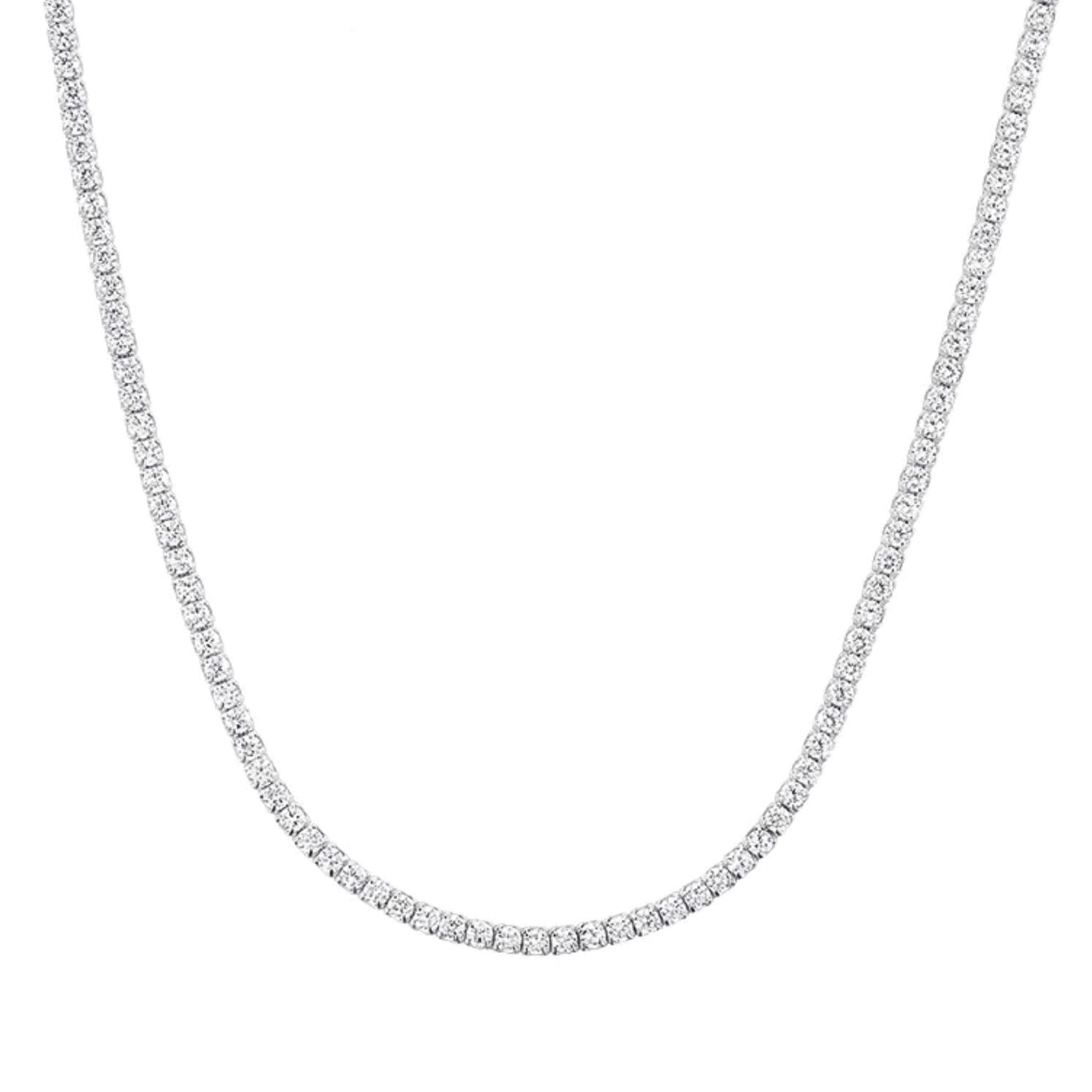 The “Margo” 2mm 4 Prong Thin Tennis Necklace – LENI JAMES