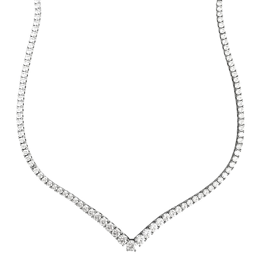 V-shaped moissanite tennis necklace 