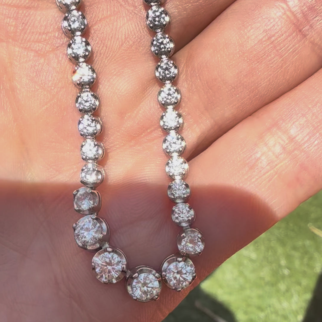 Moissanite graduated tennis necklace 